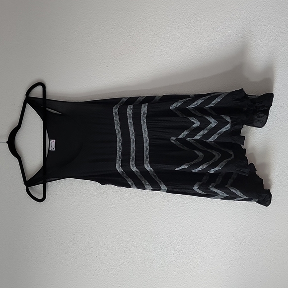 Free People Voile Trapeze Slip Dress Top Lace Polka Dots - Picture 2 of 9